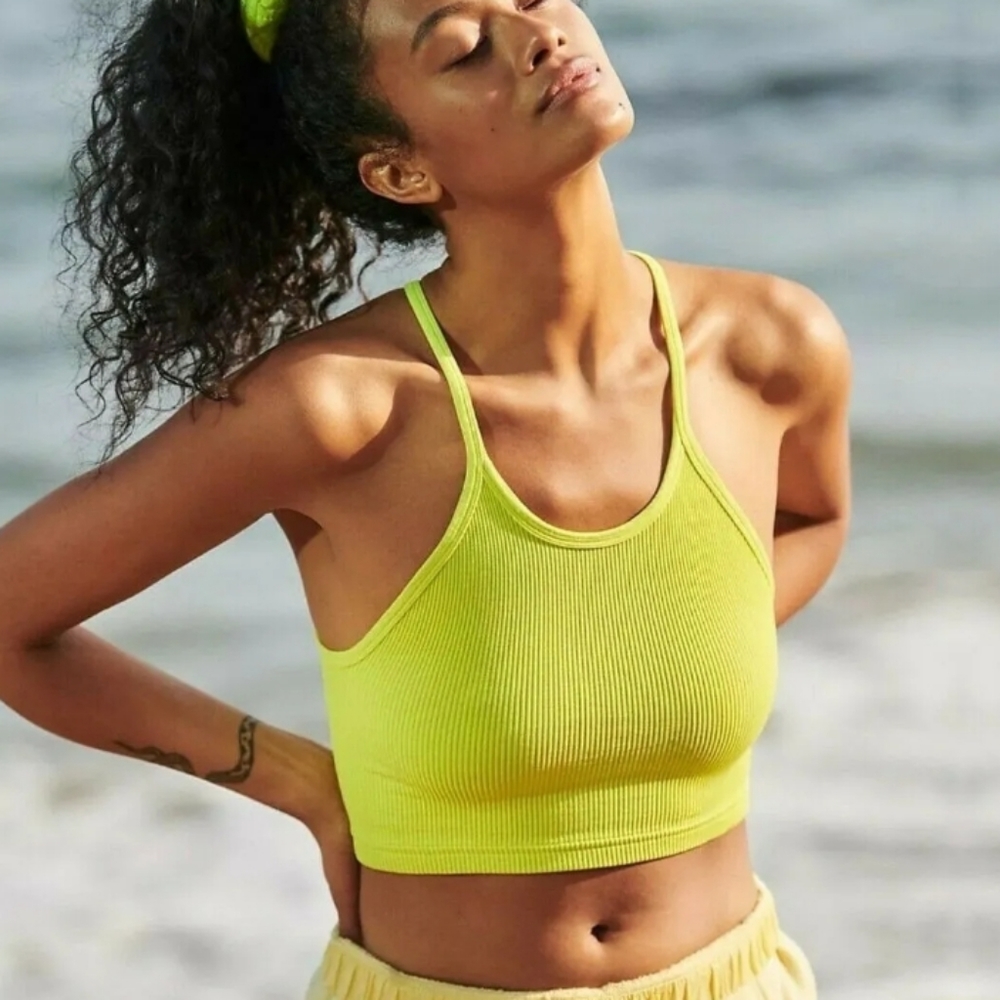 Free People Happiness Runs Tank Bra Margarita XS S